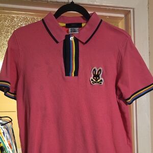 Pink Polo Shirt with Bunny Patch